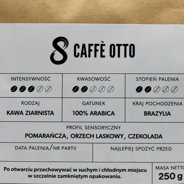 Caffè OTTO - Inizio -100% Arabica Brazylia - 250g - obrazek 4
